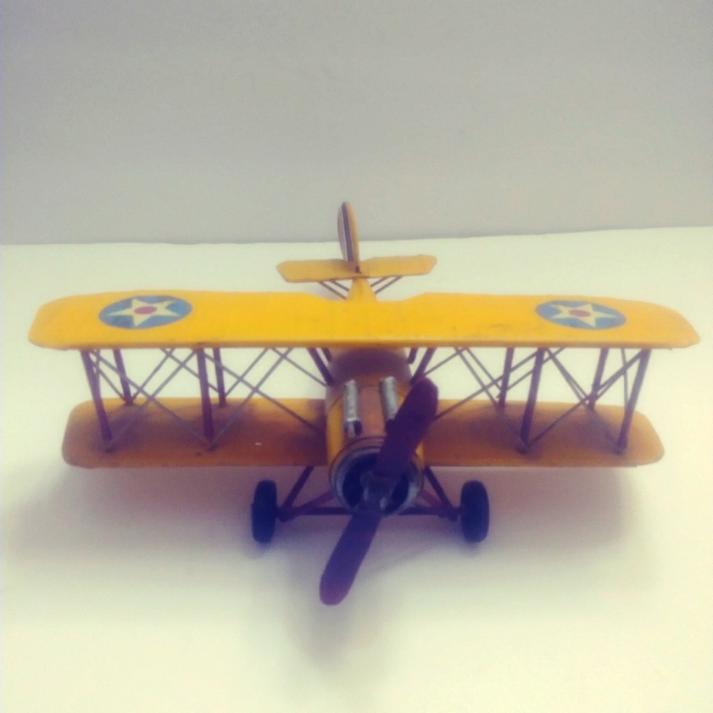Curtis JN-4 Jenny Yellow S-02 Model  Barnstorming Metal Biplane WWI HG41
